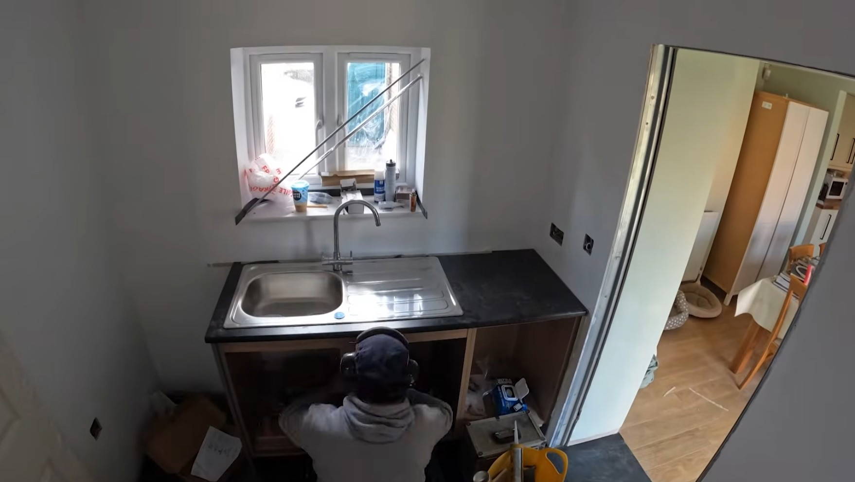 Utility room installation inside the finished Exminster garage conversion