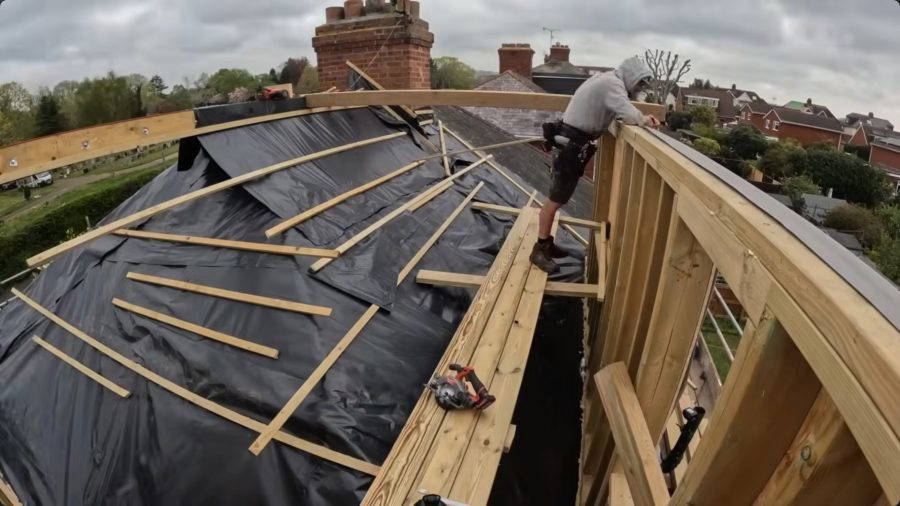 Building the timber dormer walls and roof deck