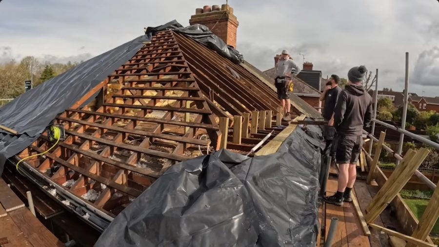 Opening up the existing roof before a dormer loft conversion